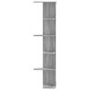 vidaXL Wall Corner Shelf Grey Sonoma 36.5x36.5x140 cm Engineered Wood