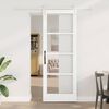 vidaXL Sliding Door ORKDAL White 78 x 211 cm Solid Pine Wood and Glass