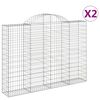 vidaXL Arched Gabion Baskets 2 pcs 200x30x140/160 cm Galvanised Iron