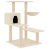 vidaXL Cat Tree with Sisal Scratching Posts Cream 82,5 cm