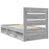 vidaXL Bed Frame Grey Sonoma 75 x 190 cm Solid Pine Wood