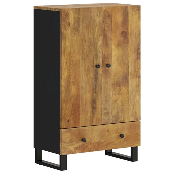 vidaXL Highboard with Drawer 60x33x100 cm Solid Wood Mango&Iron