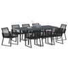 vidaXL Garden Dining Set 9 pcs Black Poly Rattan