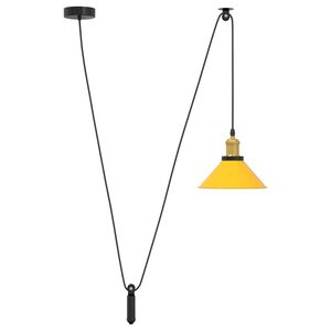 vidaXL Pendant Lamp Height Adjustable E27 Gloss Yellow &Oslash; 22 cm Metal