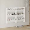 vidaXL Wall Shoe Cabinets 2 pcs White 60x18x90 cm Engineered Wood