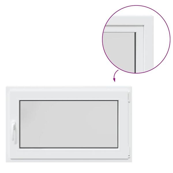 vidaXL Basement Window "RISOR" 100x60 cm Tilt&Turn DIN Right White