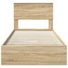 vidaXL Storage Bed with Drawer Sonoma Oak 90 x 200 cm Engineered Wood