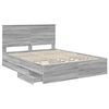 vidaXL Bed Frame with Headboard Grey Sonoma 150 x 200 cm Engineer Wood
