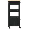 vidaXL Kitchen Trolley Plain Black