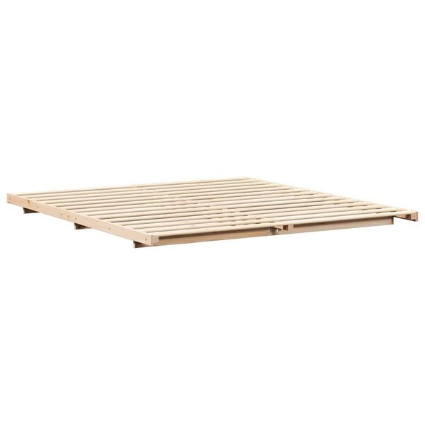 vidaXL Floor Bed Frame Brown 180 x 200 cm Solid pine wood