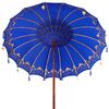 vidaXL Balinese Parasol Blue 215 x 215 x 260 cm Cotton and solid wood