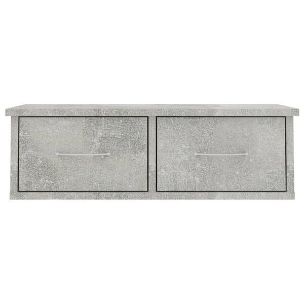vidaXL Wall-mounted Drawer Shelf Concrete Grey 60x26x18.5 cm Engineered Wood