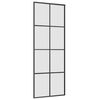 vidaXL Sliding Door with Hardware Set Black 76x205 cm ESG Glass