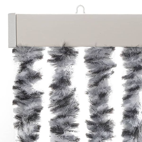 vidaXL Fly Curtain Grey and Black and White 100x200 cm Chenille