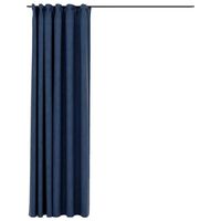 vidaXL Linen-Look Blackout Curtains with Hooks Blue 290x245 cm