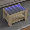vidaXL Coffee Table with LED Sonoma Oak 73x53x45 cm Engineered Wood