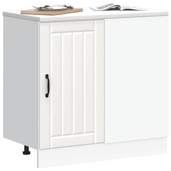 vidaXL Kitchen Base Cabinet Lucca White Engineered Wood