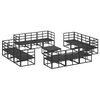 vidaXL Garden Sofa Set with Cushion 13 pcs Black Aluminium