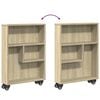 vidaXL Narrow Storage Trolley Sonoma Oak 48x13x68 cm Engineered Wood