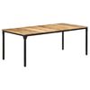 vidaXL Dining Table | Natural Wood and Black | Rough Mango Wood