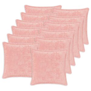 vidaXL Cushion Cover 12 pcs HOUTEN Pink 40 x 40 cm Faux Rabbit Fur