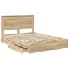vidaXL Storage Bed with Drawer Sonoma Oak 140 x 190 cm Engineered Wood