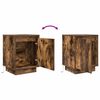 vidaXL Bedside Cabinets with LED Lights&nbsp;2 pcs Smoked Oak 38x34x50 cm
