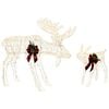 vidaXL Moose Christmas Decoration 2 pcs White 120 x 27 x 105 cm