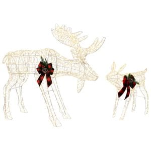 vidaXL Moose Christmas Decoration LOVIISA 2 pcs 240 LEDs Warm White