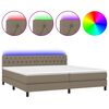 vidaXL Box Spring Bed with Mattress&LED Taupe 200x200cm Fabric