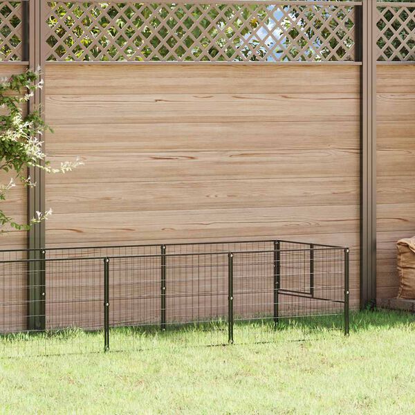 vidaXL Dog Kennel Black 7 m&sup2; Steel