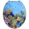 vidaXL Toilet Seat Deep Sea Blue 44 x 38 cm MDF board