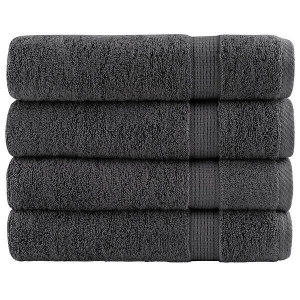 vidaXL Premium Hand Towels "SOLUND" 4 pcs Anthracite 50x100 cm 600 gsm