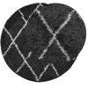vidaXL Shaggy Rug PAMPLONA High Pile Modern Black and Cream &Oslash; 200 cm