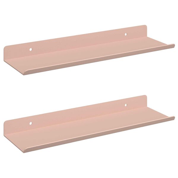 vidaXL Floating Shelf Wall-mounted 2 pcs Pink 30 x 9 x 2.5 cm Steel
