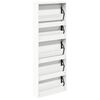 vidaXL Shoe Cabinet with Mirror 5-Layer High Gloss White 63x17x169.5 cm