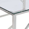 vidaXL Coffee Table Silver Stainless Steel and Tempered Glass
