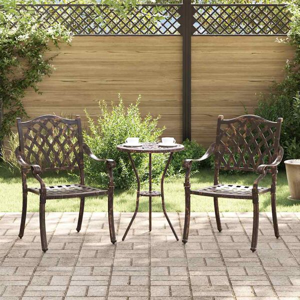 vidaXL Garden Chair 2 pcs Bronze 55 x 56.5 x 91cm Aluminium