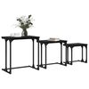vidaXL Nesting Coffee Table 3 pcs Black oak Engineered wood