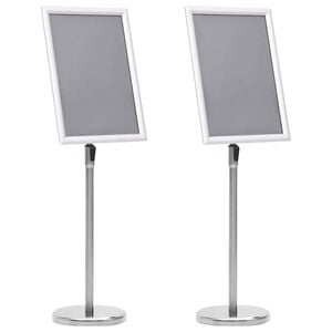 vidaXL Poster Stands 2 pcs Silver 45 x 32.7 x 108 cm Aluminium