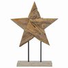 vidaXL Christmas Star LEDs Brown 43.5 x 13.5 x 59 cm Solid Teak Wood