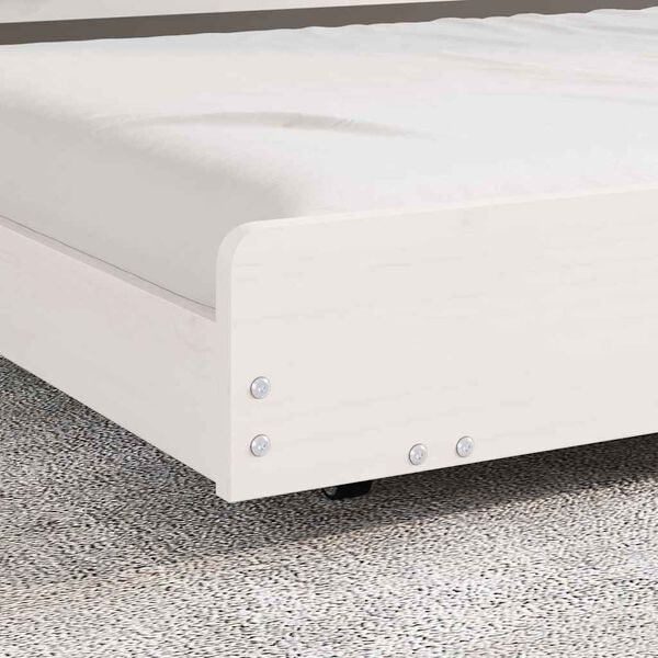 vidaXL Bed Frame White 90 x 190 cm Solid Pine Wood