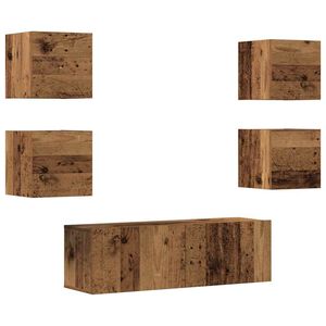vidaXL 5 Piece TV Cabinet Set Wall-mounted Old Wood Engineered Wood