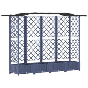 vidaXL Raised Bed with Trellis and Roof Grey 203.5 x 40 x 125 cm PP