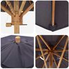 vidaXL Garden Parasol Dark Grey &Oslash; 270 x 260 cm Bamboo
