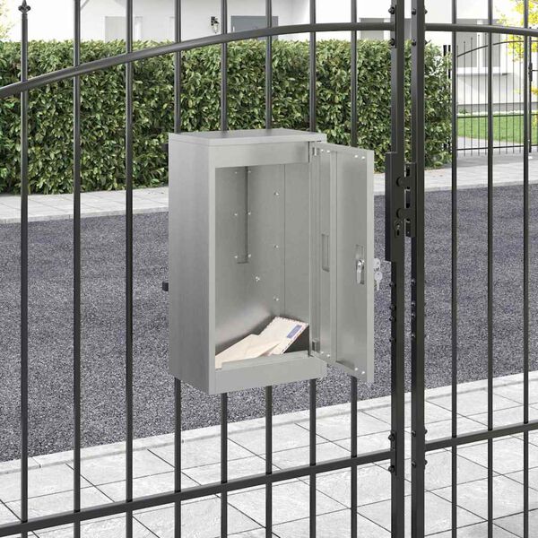 vidaXL Mailbox Black 30 x 23 x 55 cm Galvanised steel