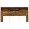 vidaXL Headboard Cabinet Smoked Oak 200x19x103.5 cm