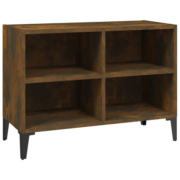 vidaXL TV Cabinet with Metal Legs Smoked Oak 69.5x30x50 cm