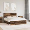 vidaXL Bed Frame with Headboard Old Wood 160 x 200 cm Solid Pine Wood