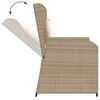 vidaXL Garden Bench Beige Poly Rattan